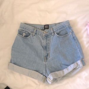 High waisted denim shorts